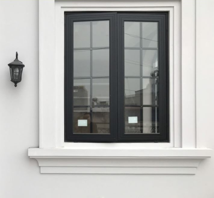 Mẫu cửa nhôm Xingfa màu đen tuyền dạng cửa sổ