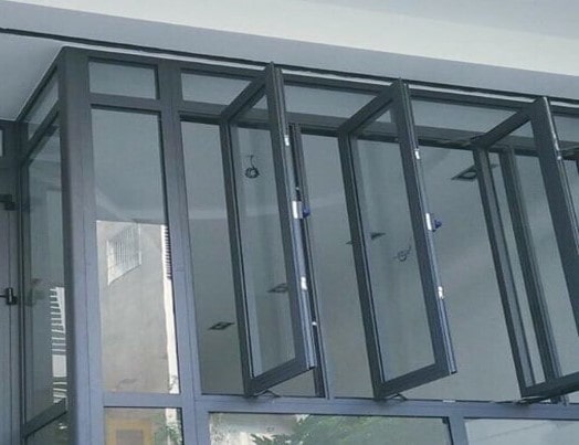Mẫu cửa nhôm Xingfa màu ghi xám dạng cửa sổ