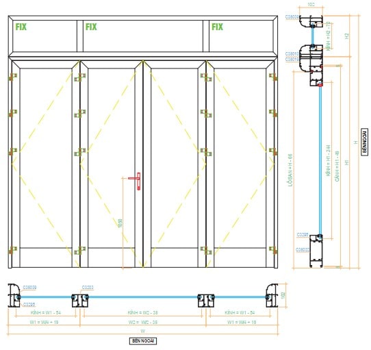 Hướng dẫn lắp ráp cửa nhôm hệ Xingfa 55-100