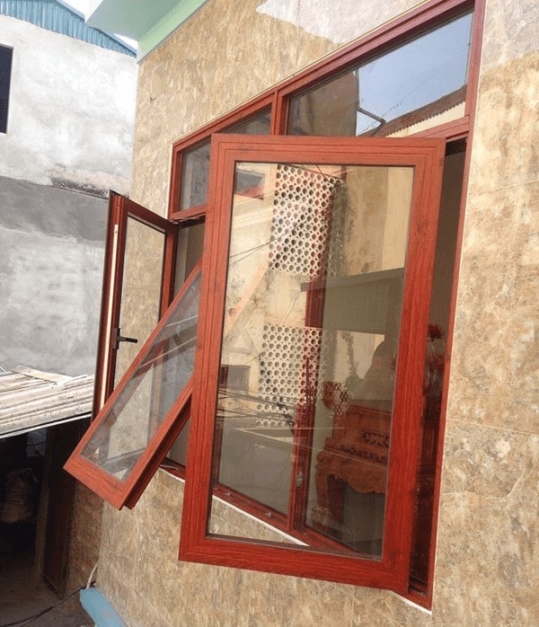 Cửa sổ nhôm Xingfa màu vân gỗ